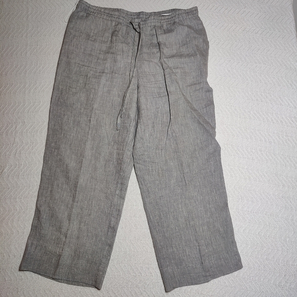 NOT FOR SALE Jones New York 100% linen Top & Pants Suit Set Gray Size XL - Picture 2 of 14